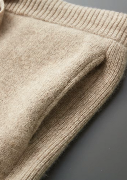 Men's 100% Cashmere Leisure Set – Sand – Hoodie & Joggers – ASCENDARY®