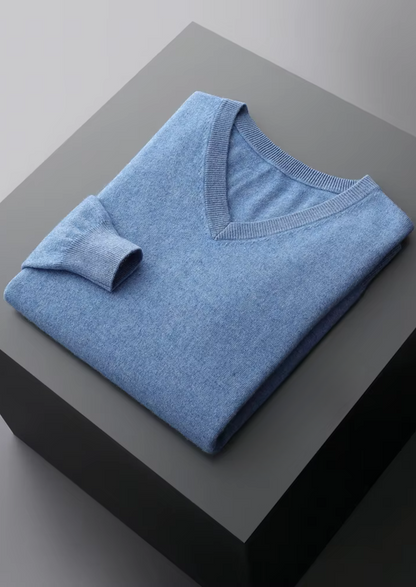Men's Extra-Fine Merino Wool Classic V-Neck Sweater – ASCENDARY®