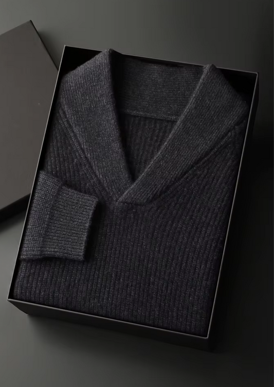 100% Cashmere Ribbed V-Neck Sweater – ASCENDARY®