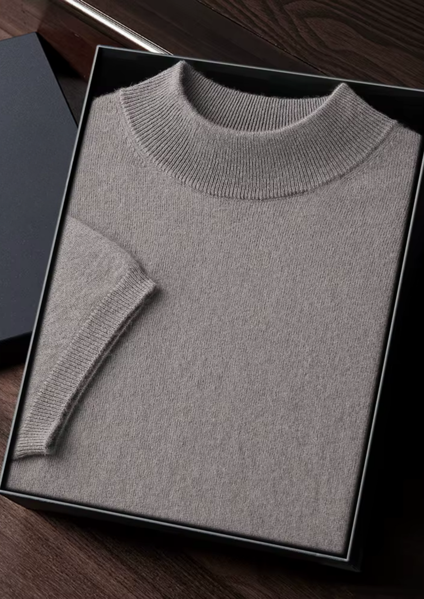 Men's 100% Cashmere Mock Neck T-Shirt – Hypoallergenic Luxury | ASCENDARY UK