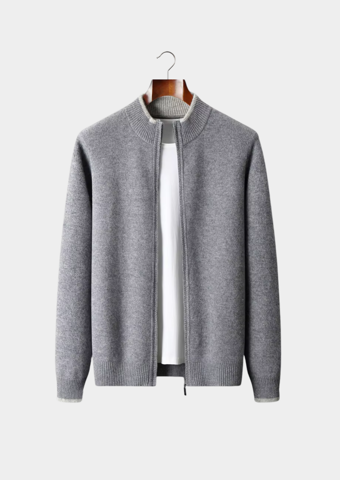 Men's Extra-Fine Merino Wool Two-Tone Zip Cardigan – ASCENDARY®