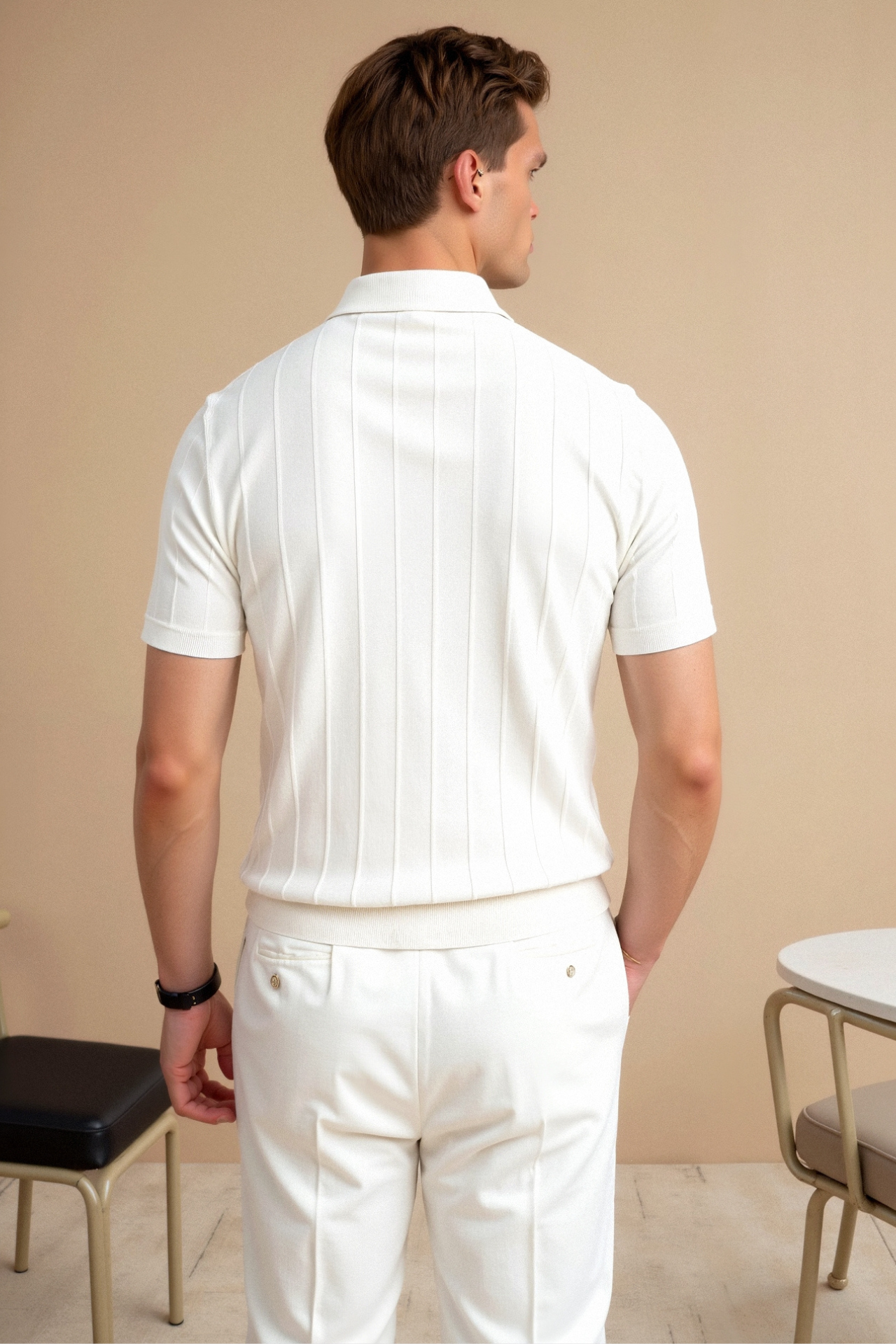 Vertical Striped Button-Up Polo – Skin-Soft | Bold Style | ASCENDARY®