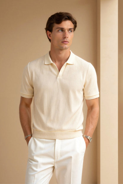 Woolen Structure Polo – Skin-Gentle Wool | Old Money Style | ASCENDARY®
