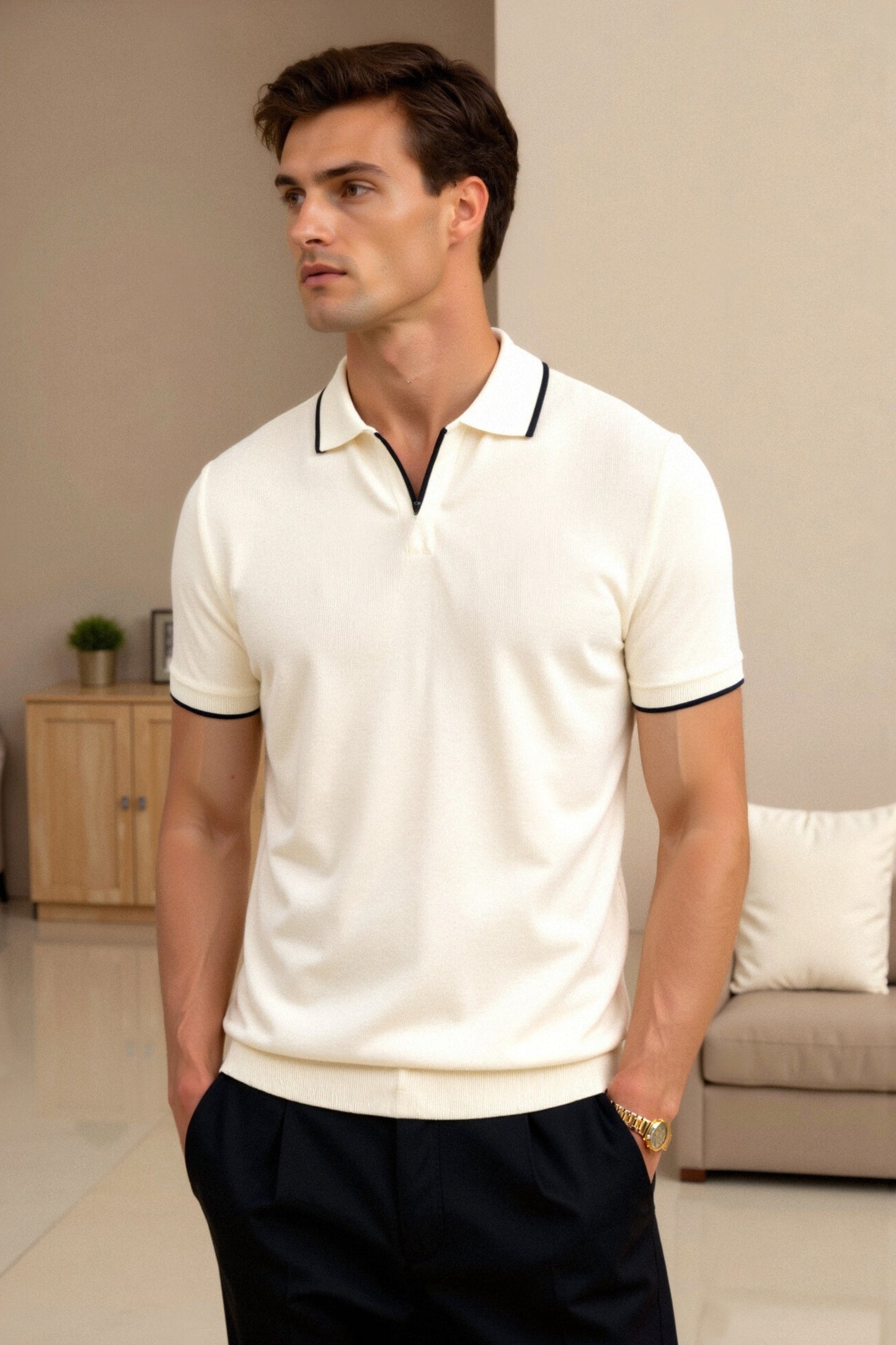 Contrast Slim Fitted Polo – Skin-Soft | Breathable | ASCENDARY®