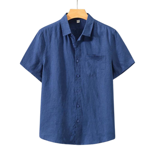 Cannes Linen Shirt – Short Sleeve | Hypoallergenic | Skin-Soft Linen | ASCENDARY®