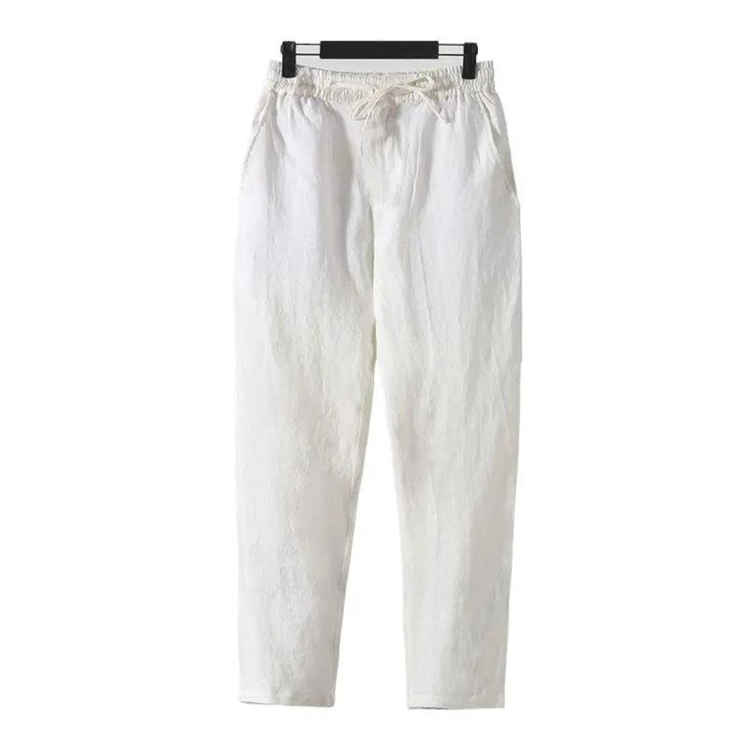 Fez Linen Pantalon – Straight Fit | Skin-Gentle Natural Linen | ASCENDARY®