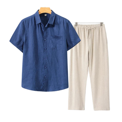 Linen Set (Short) – Hypoallergenic | Shirt & Shorts Matching Set | ASCENDARY®