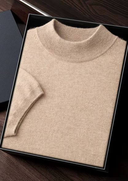 Men's 100% Cashmere Mock Neck T-Shirt – Hypoallergenic Luxury | ASCENDARY UK