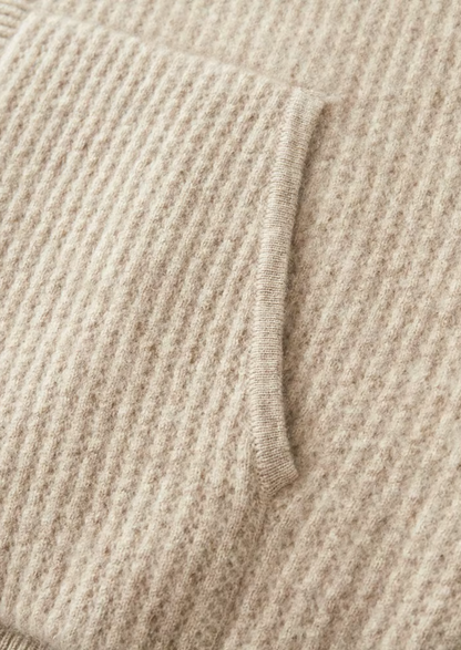Men's Ribbed Merino Wool Zip Hoodie – Slim Fit Knitwear – ASCENDARY®