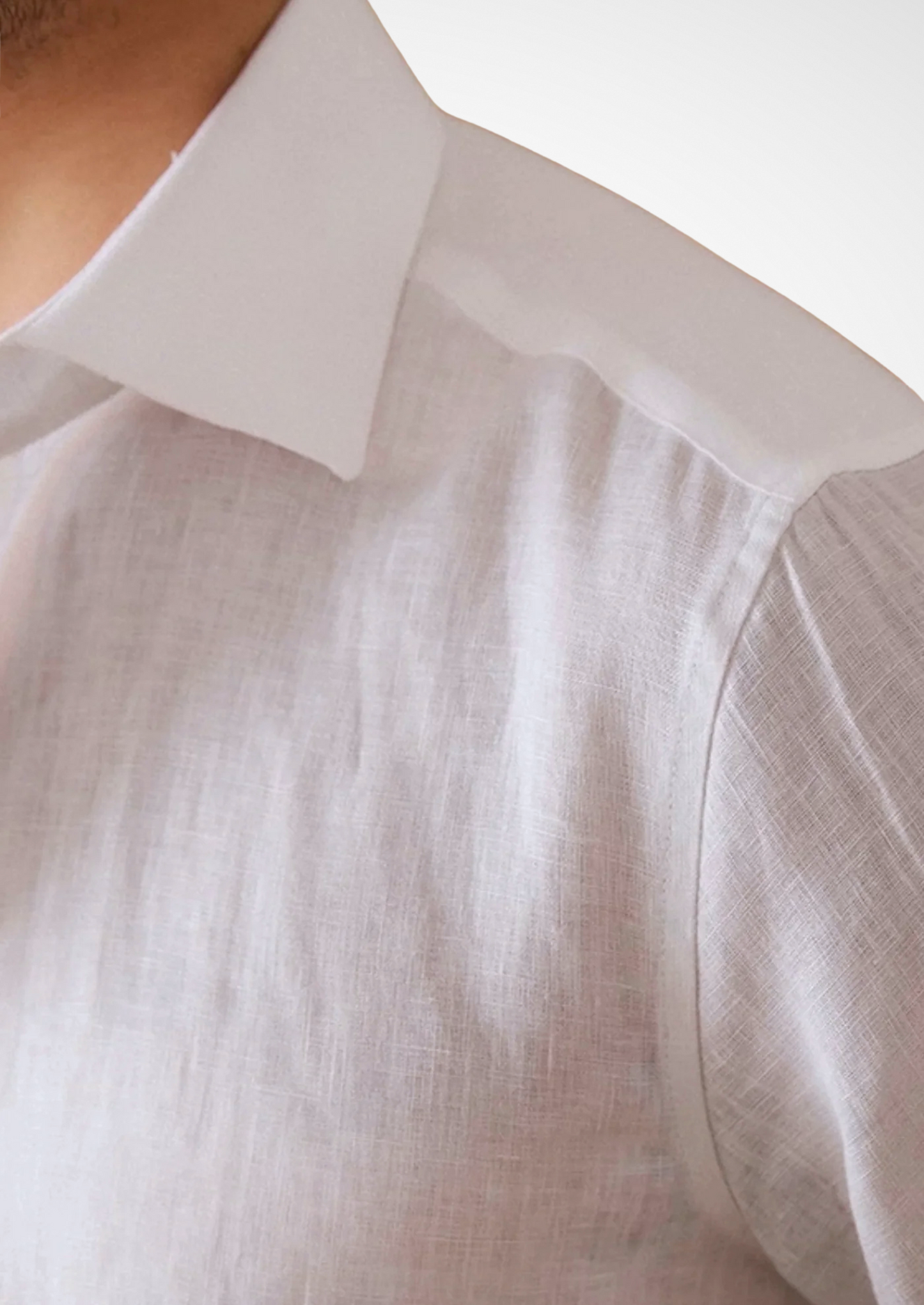 Men's Linen-Blend Coastal Shirt – White – Regular Fit – ASCENDARY®