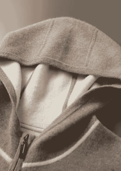 Men's 100% Cashmere Leisure Set – Beige – Hoodie & Joggers – ASCENDARY®