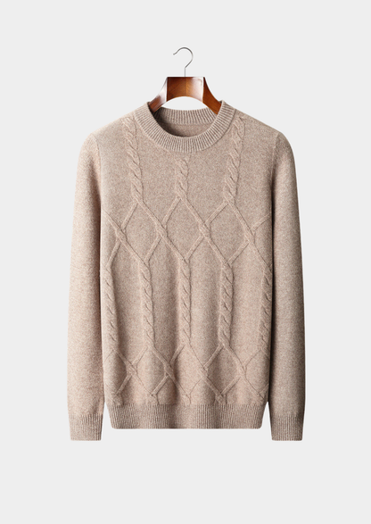 100% Cashmere Pattern Crewneck Sweater – ASCENDARY®