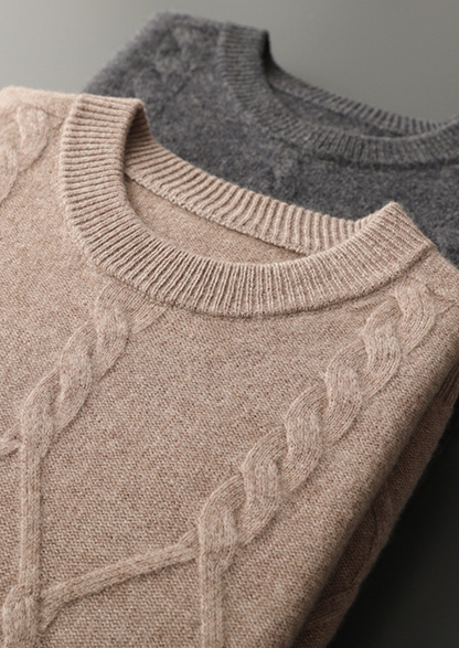 100% Cashmere Pattern Crewneck Sweater – ASCENDARY®