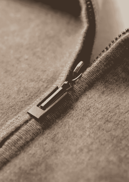 PREMIUM CASHMERE TWO TONE ZIPPER HOODIE