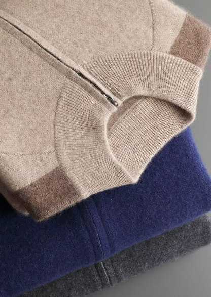 Men's 100% Cashmere Leisure Set – Sand – Zip Hoodie & Joggers – ASCENDARY®