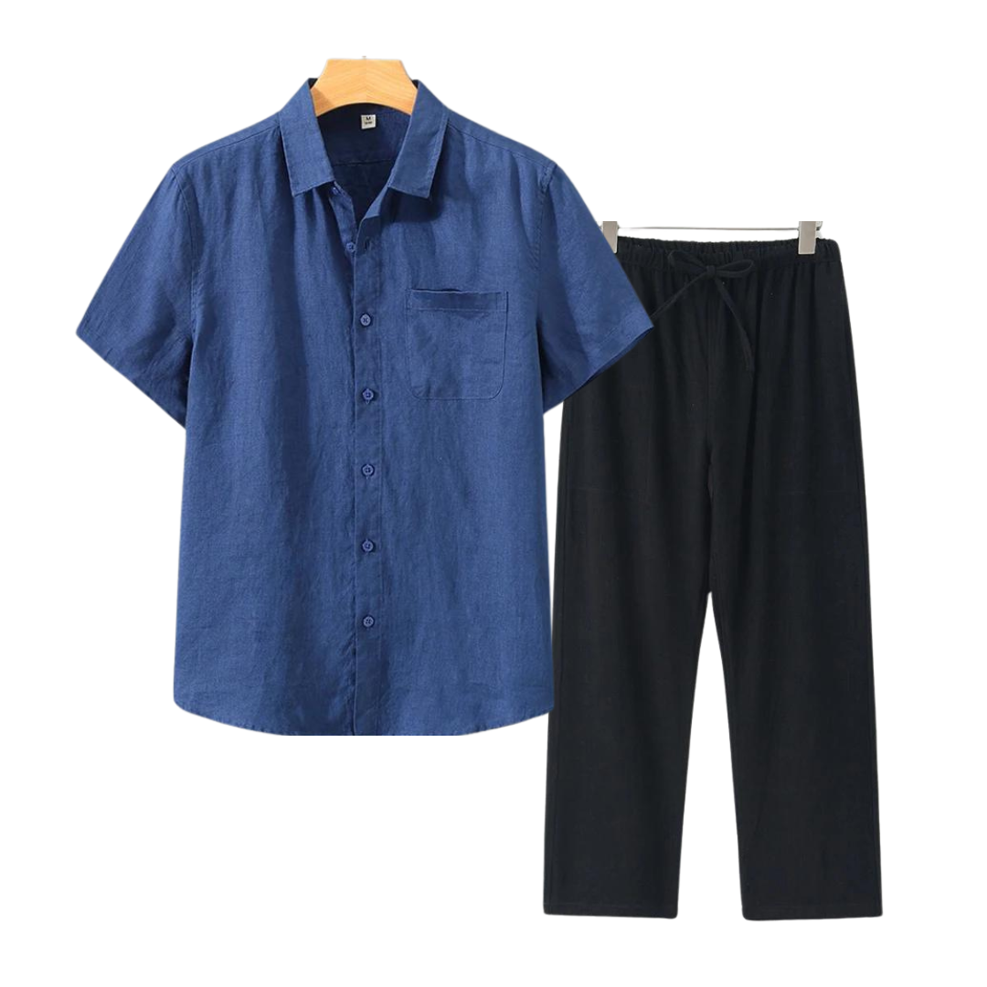 Linen Set (Short) – Hypoallergenic | Shirt & Shorts Matching Set | ASCENDARY®