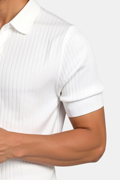 Pisa Ribbed Cotton Polo – Breathable Mesh | Skin-Gentle | ASCENDARY®