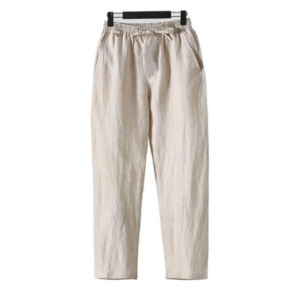 Fez Linen Pantalon – Straight Fit | Skin-Gentle Natural Linen | ASCENDARY®