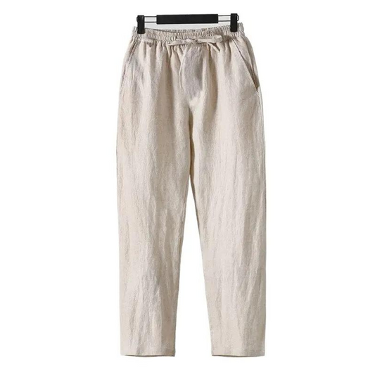 Fez Linen Pantalon – Straight Fit | Skin-Gentle Natural Linen | ASCENDARY®