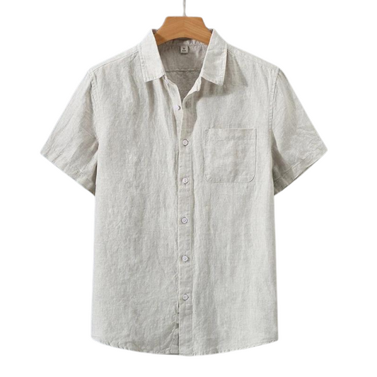 Cannes Linen Shirt – Short Sleeve | Hypoallergenic | Skin-Soft Linen | ASCENDARY®