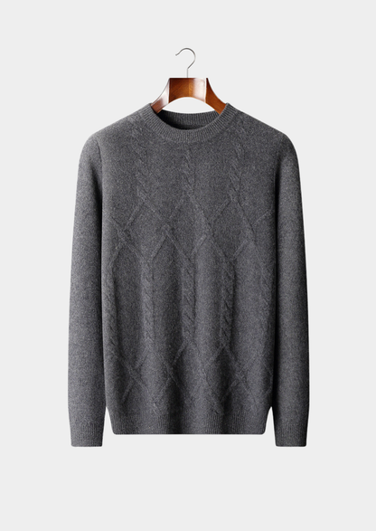 100% Cashmere Pattern Crewneck Sweater – ASCENDARY®