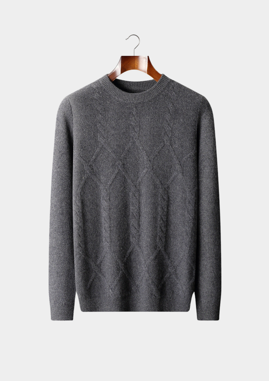 100% Cashmere Pattern Crewneck Sweater – ASCENDARY®