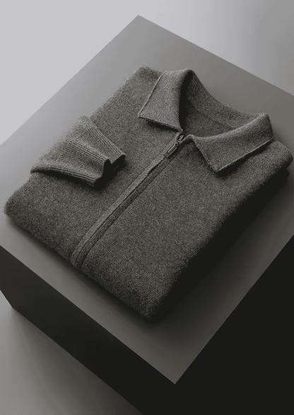 Men's Extra-Fine Merino Wool Zip Polo Cardigan – ASCENDARY®