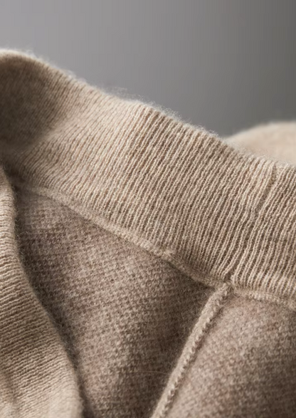 Men's 100% Cashmere Leisure Set – Sand – Zip Hoodie & Joggers – ASCENDARY®