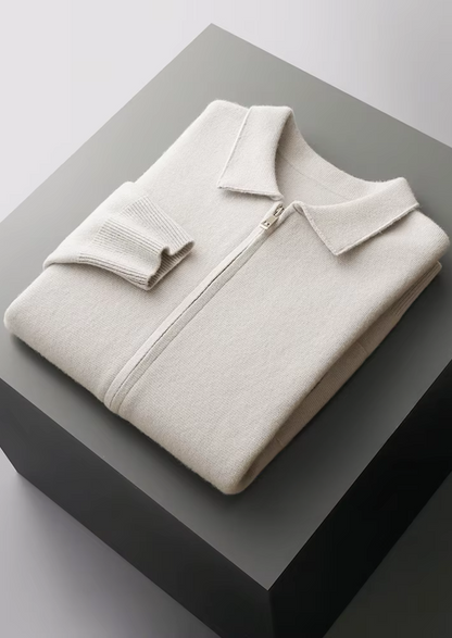 Men's Extra-Fine Merino Wool Zip Polo Cardigan – ASCENDARY®