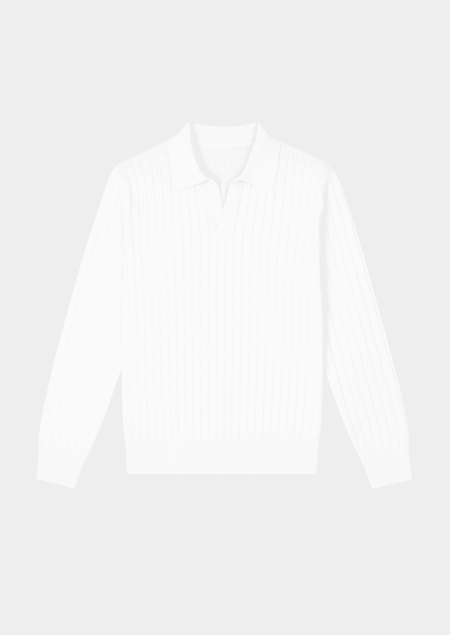 Men's Ribbed Buttonless Polo Shirt – White – ASCENDARY®