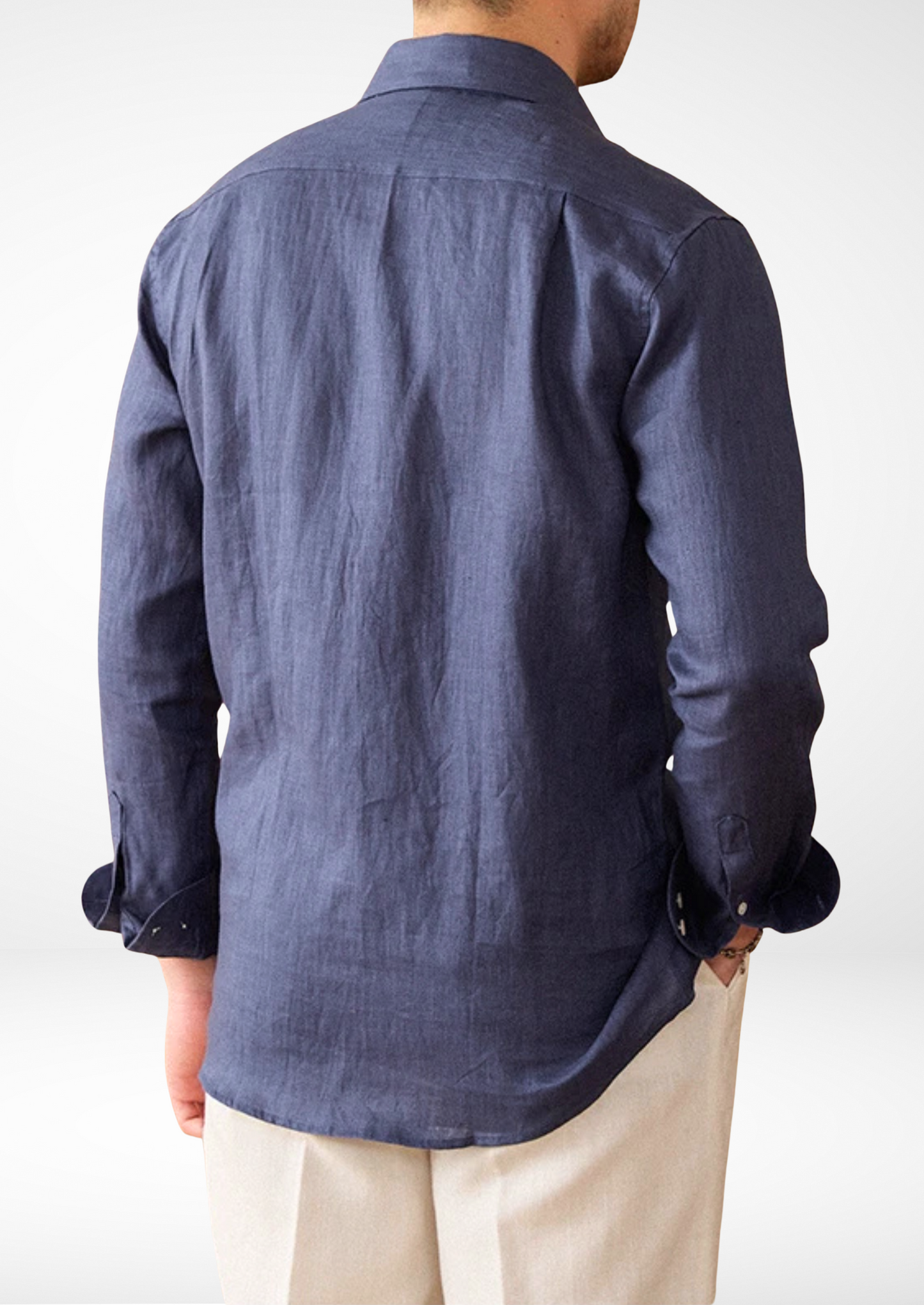 Men's Linen-Blend Coastal Shirt – Blue – Regular Fit – ASCENDARY®
