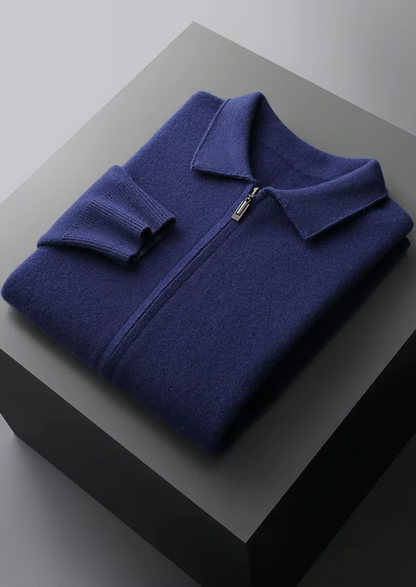 Men's Extra-Fine Merino Wool Zip Polo Cardigan – ASCENDARY®
