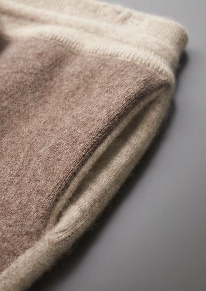 Men's 100% Cashmere Leisure Set – Sand – Zip Hoodie & Joggers – ASCENDARY®