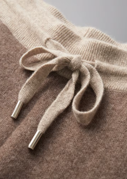 Men's 100% Cashmere Leisure Set – Sand – Zip Hoodie & Joggers – ASCENDARY®