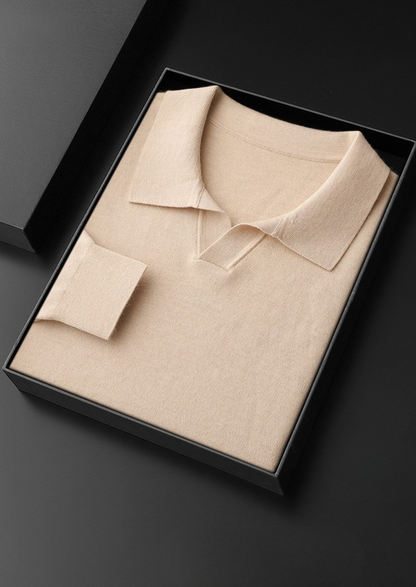 PREMIUM CASHMERE BUTTONLESS SWEATER POLO