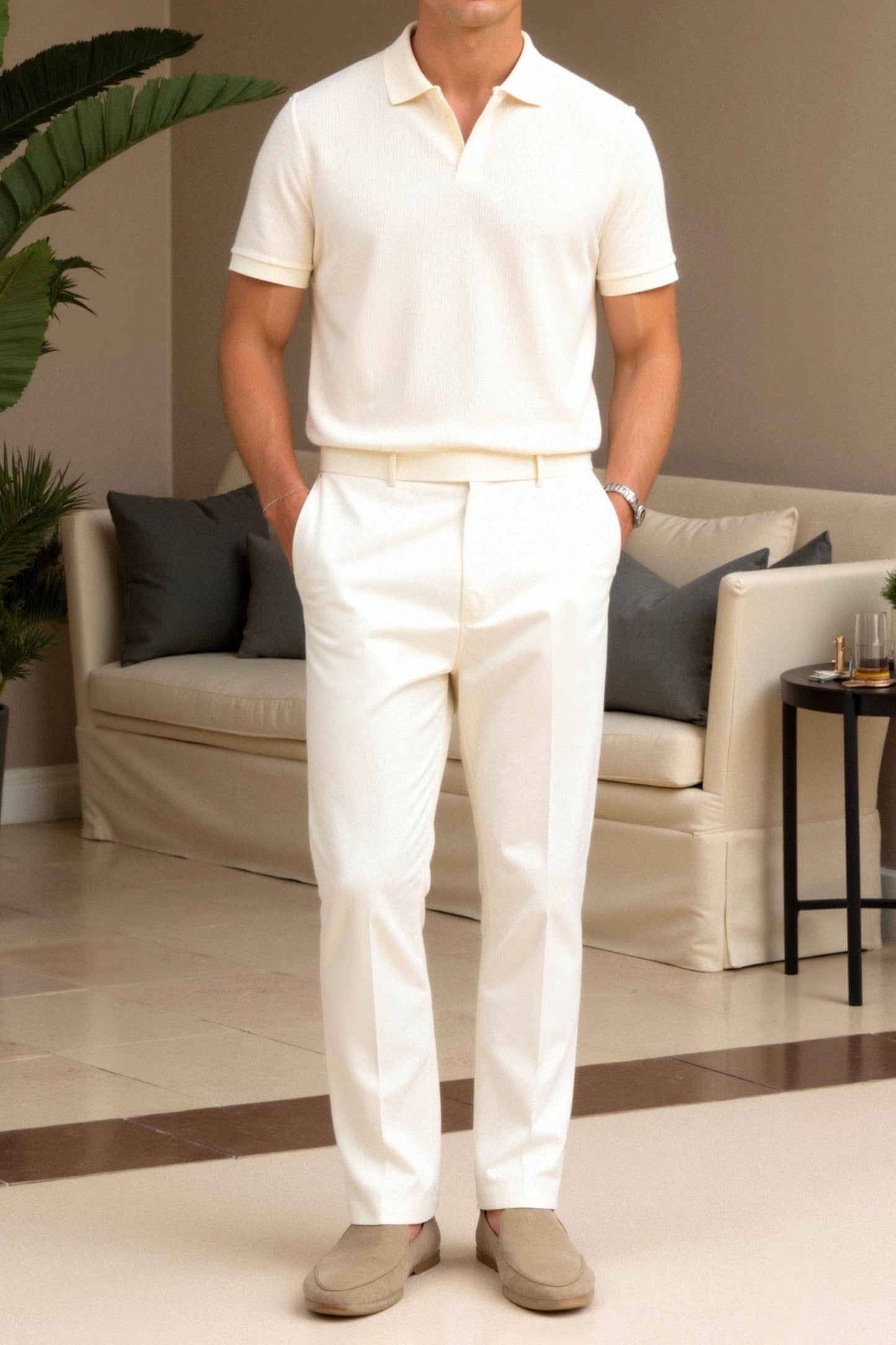 Woolen Structure Polo – Skin-Gentle Wool | Old Money Style | ASCENDARY®