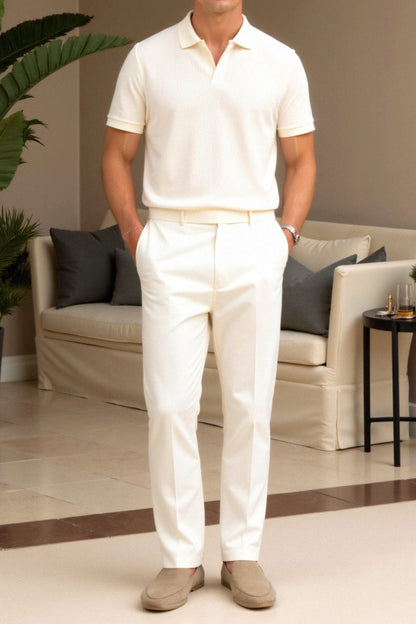 Woolen Structure Polo – Skin-Gentle Wool | Old Money Style | ASCENDARY®