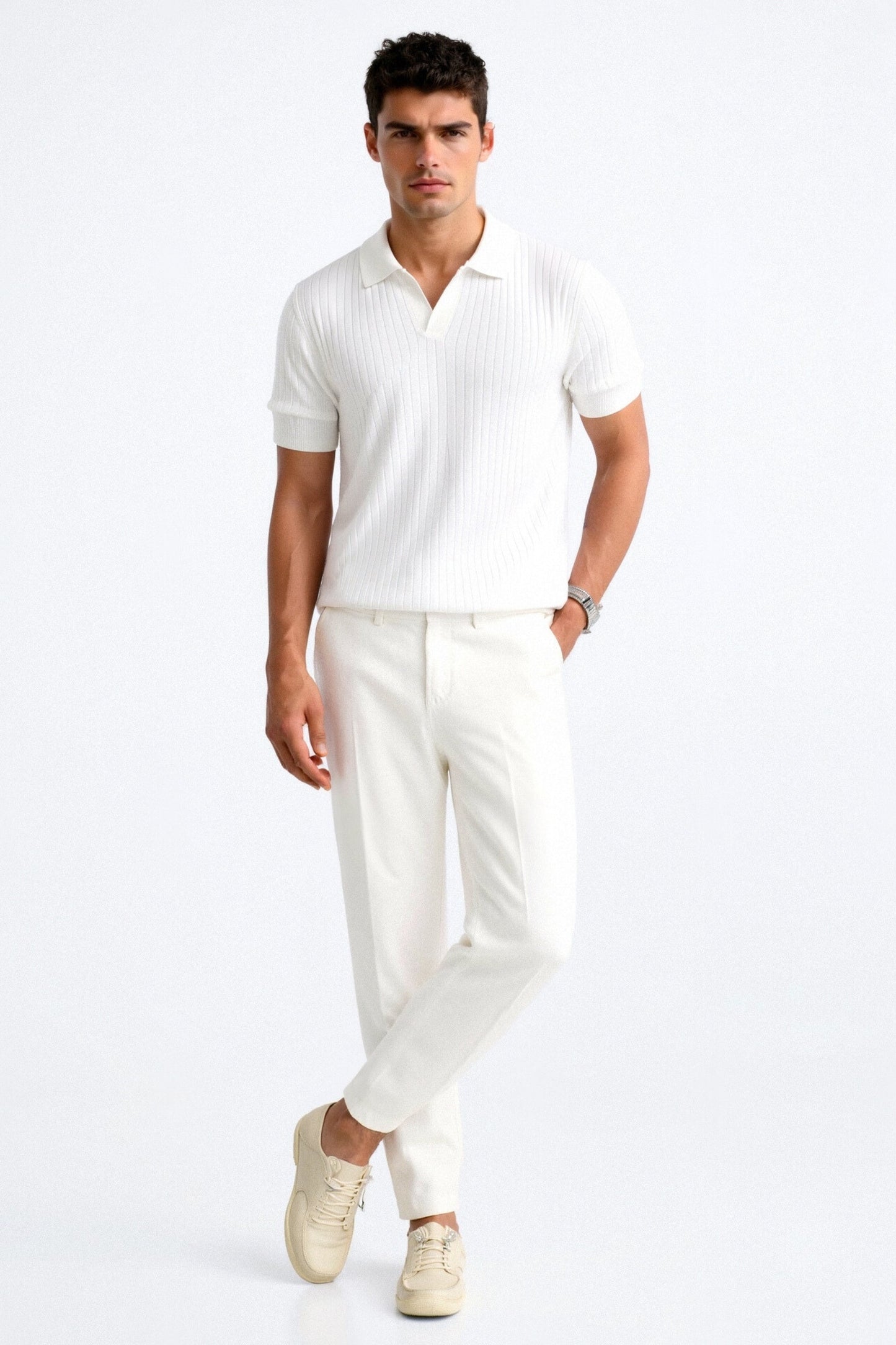 Pisa Ribbed Cotton Polo – Breathable Mesh | Skin-Gentle | ASCENDARY®