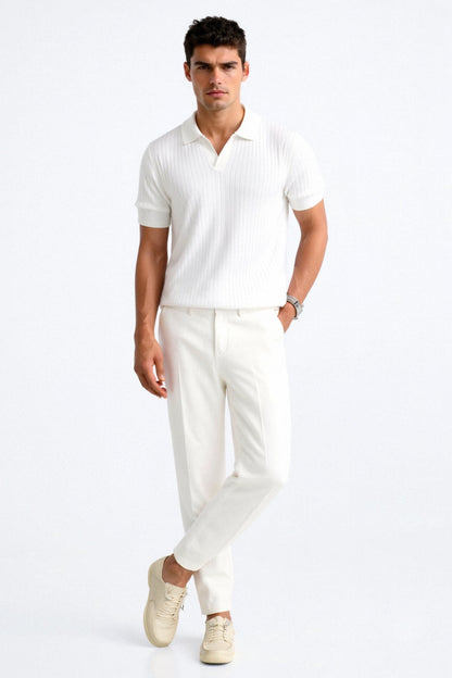 Pisa Ribbed Cotton Polo – Breathable Mesh | Skin-Gentle | ASCENDARY®