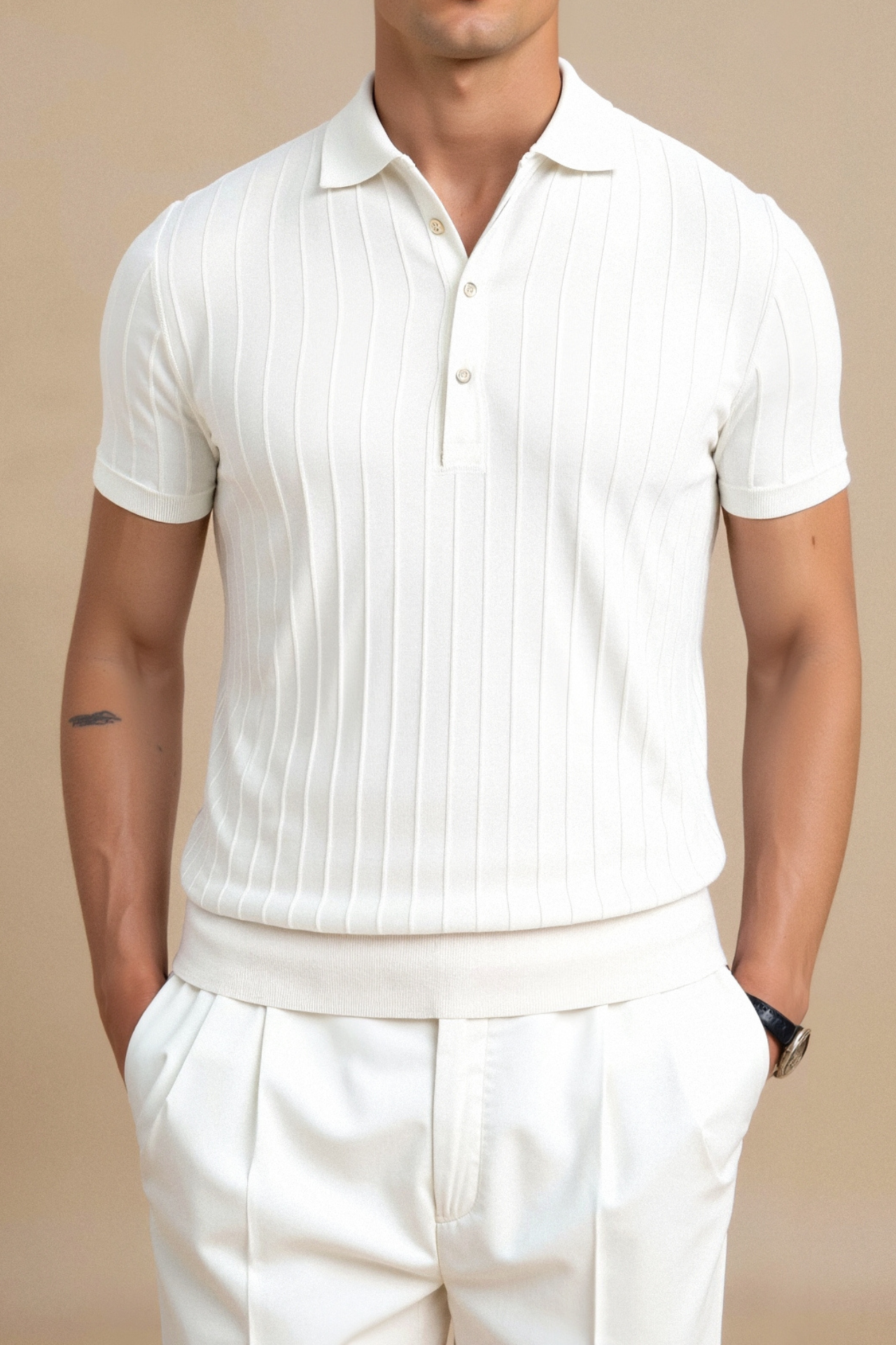 Vertical Striped Button-Up Polo – Skin-Soft | Bold Style | ASCENDARY®