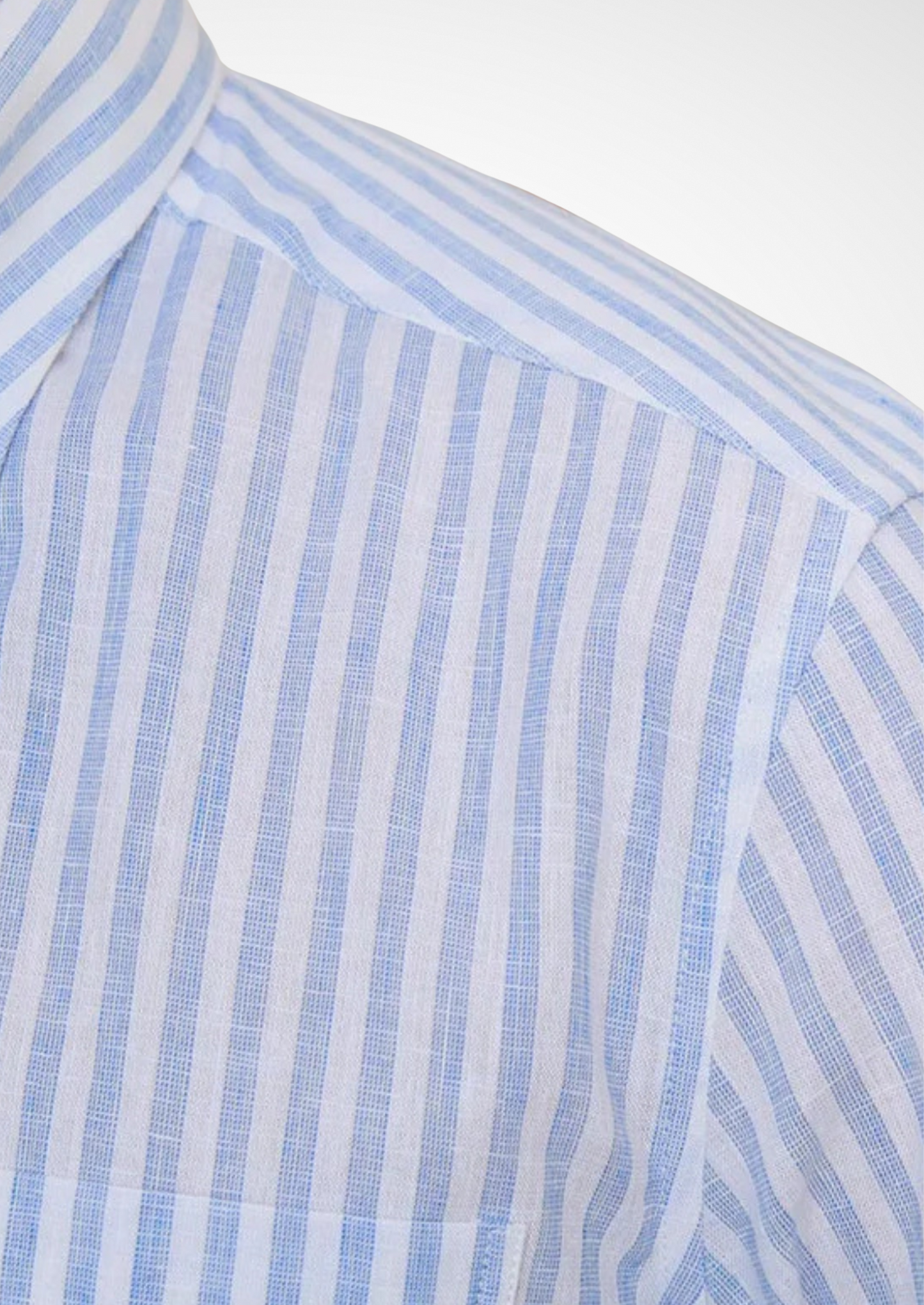 Men's Striped Linen-Blend Coastal Shirt – Light Blue – ASCENDARY®