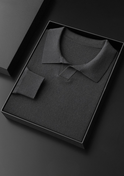 PREMIUM CASHMERE BUTTONLESS SWEATER POLO