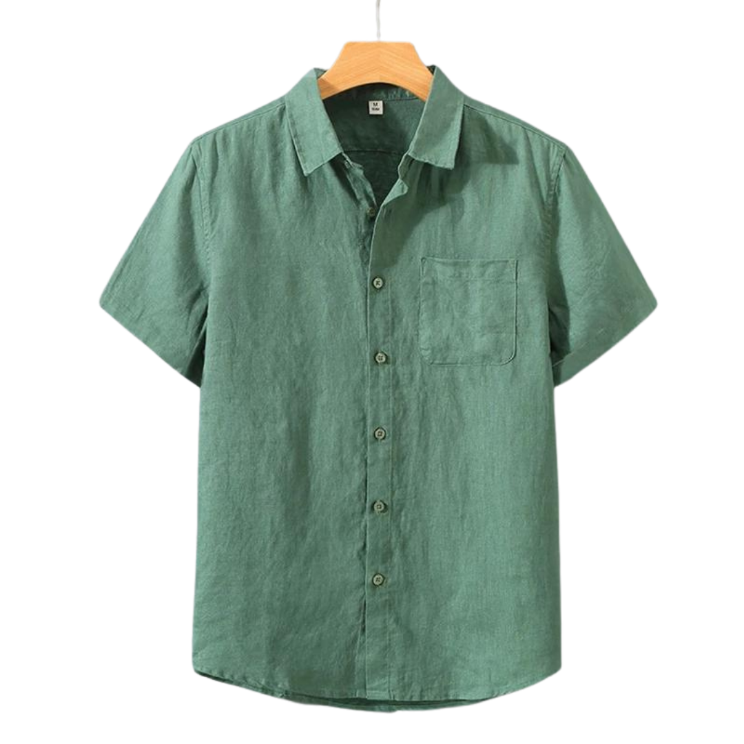 Cannes Linen Shirt – Short Sleeve | Hypoallergenic | Skin-Soft Linen | ASCENDARY®