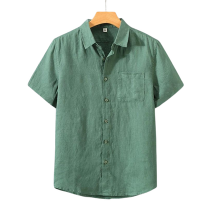 Cannes Linen Shirt – Short Sleeve | Hypoallergenic | Skin-Soft Linen | ASCENDARY®