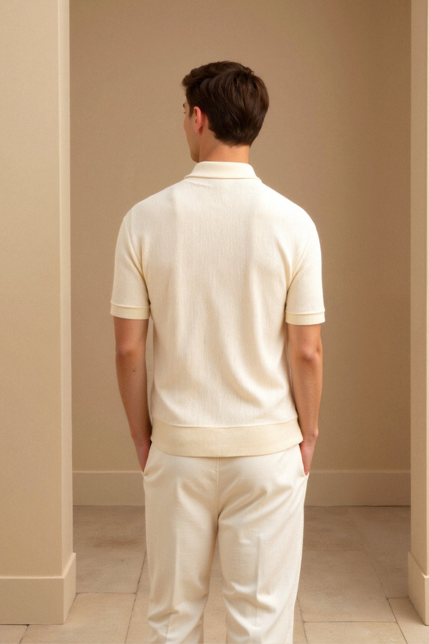 Woolen Structure Polo – Skin-Gentle Wool | Old Money Style | ASCENDARY®