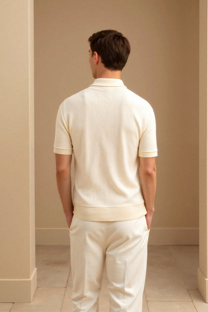 Woolen Structure Polo – Skin-Gentle Wool | Old Money Style | ASCENDARY®