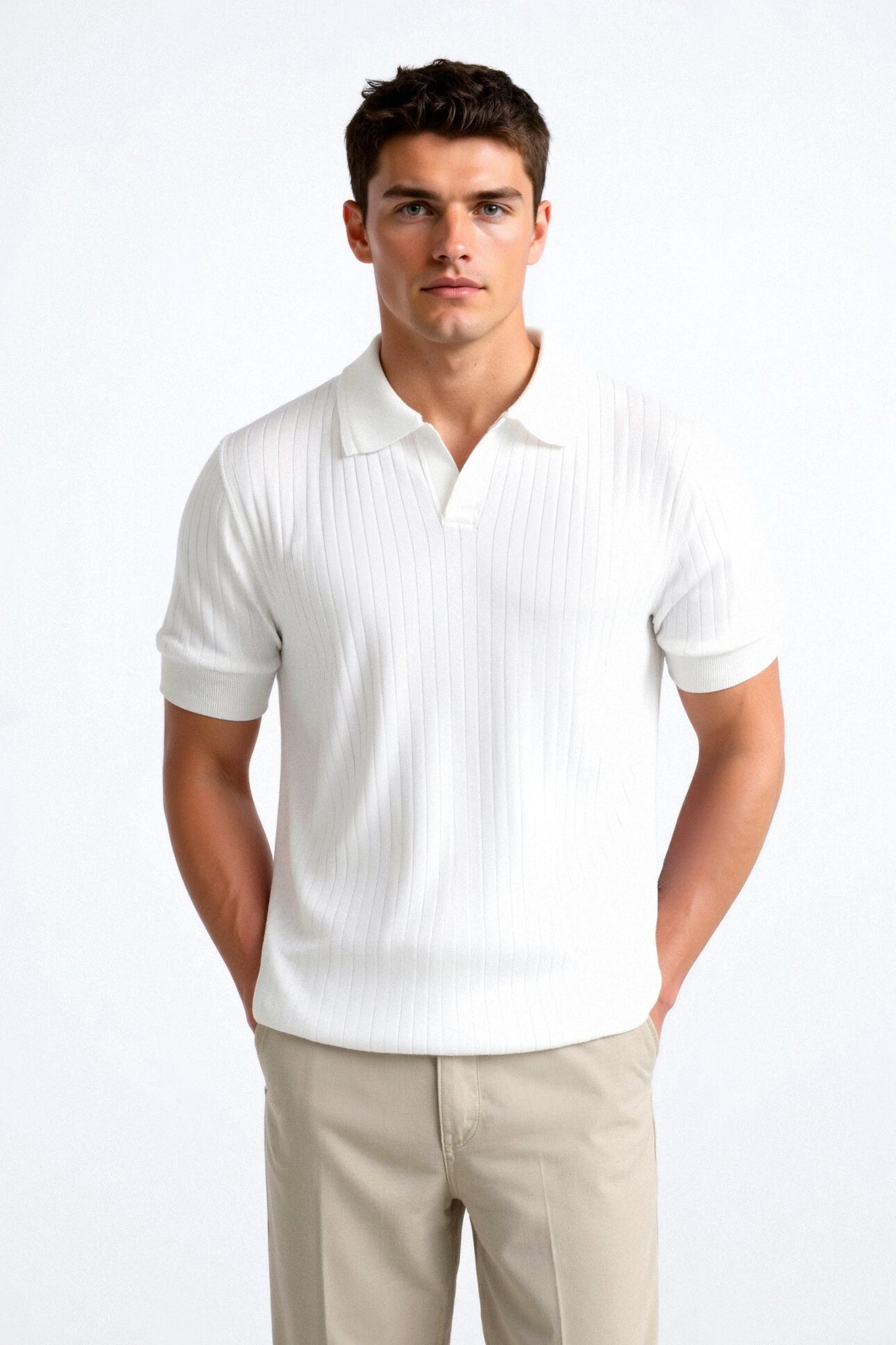 Pisa Ribbed Cotton Polo – Breathable Mesh | Skin-Gentle | ASCENDARY®