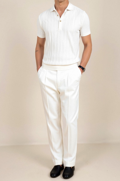 Vertical Striped Button-Up Polo – Skin-Soft | Bold Style | ASCENDARY®