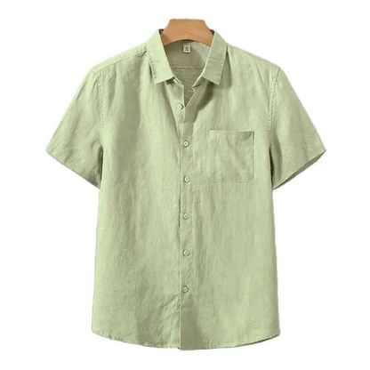Cannes Linen Shirt – Short Sleeve | Hypoallergenic | Skin-Soft Linen | ASCENDARY®
