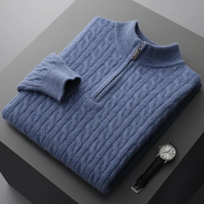 100% Cashmere Woven Half-Zip Sweater – ASCENDARY®